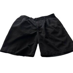 Pebble Beach Black Men's Pleated Golf Shorts Size 40 Polyester Rayon Blend